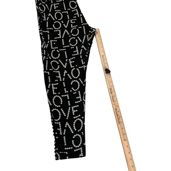 NO BOUNDARIES Pants Women's Leggings Elastic Waist "LOVE" Black 3XL - Picture 5 of 11